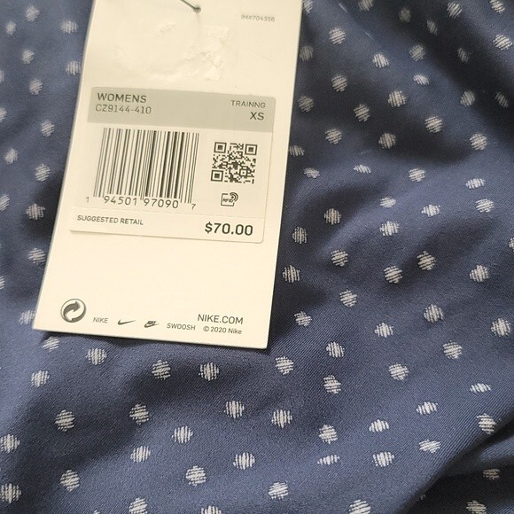 Nike Yoga Polka Dot Navy Slate Twist High Waist Ankle Leggings Size XS - Picture 6 of 6